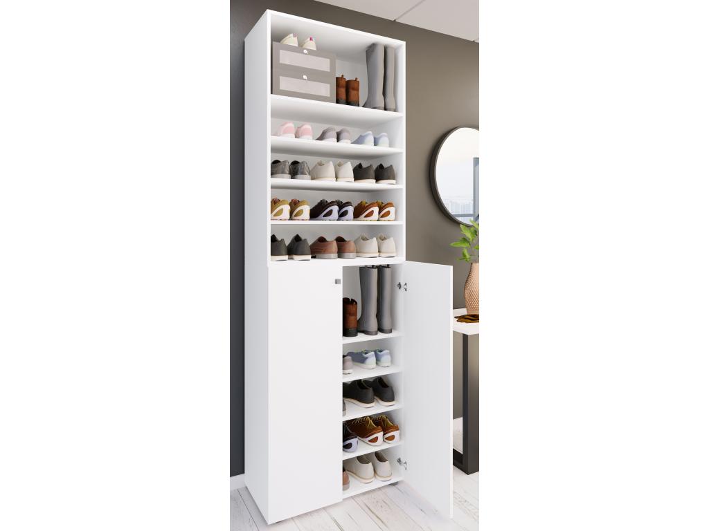 Luxameub XL Wooden Large Shoe Cabinet Large Boot Entryway Furniture Luxameub 10 Compartments White OTZR59239