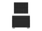 Luxameub bed base with mattress, black, 90x190 cm, faux leather, BOQO84445