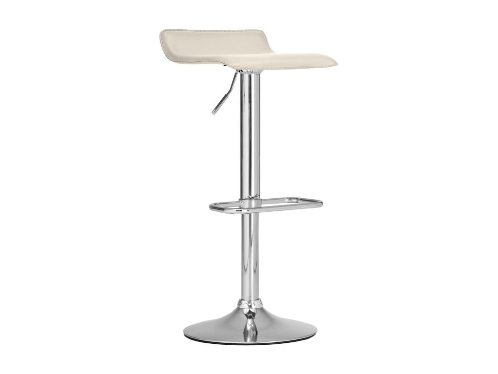 Bar stool - Faux leather / Chrome-plated metal - Cream - PINPAI QHJR02165