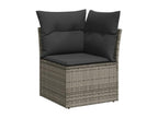 9-piece garden furniture set with grey resin wicker cushions DMMY14782