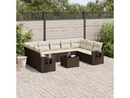 10-piece garden furniture set with brown resin wicker cushions BVSS44930