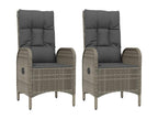 5-piece garden dining set with grey resin wicker cushions RGYO49341