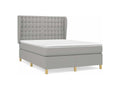 Luxameub bed base with light grey mattress 140x200 Fabric KEBA05369