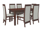 Chair in dark walnut wood and Cosymeub-Tissu fabric 27106 MZHS65809