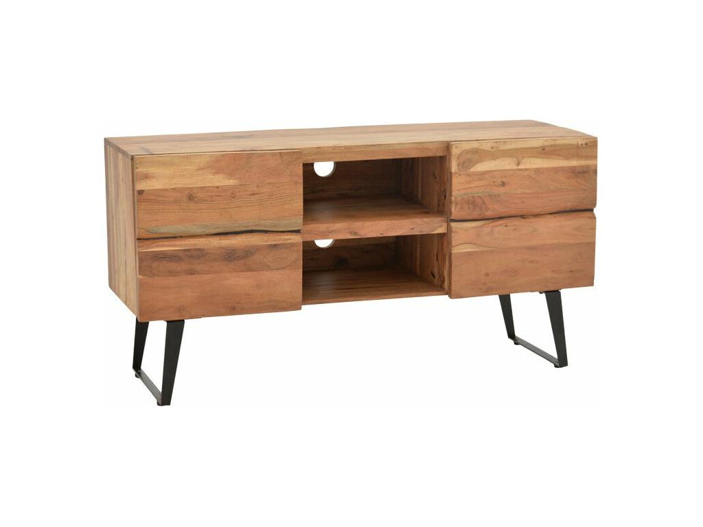 Luxameub TV stand, solid natural wood, 130x43.5x66.5 cm BCXX59880