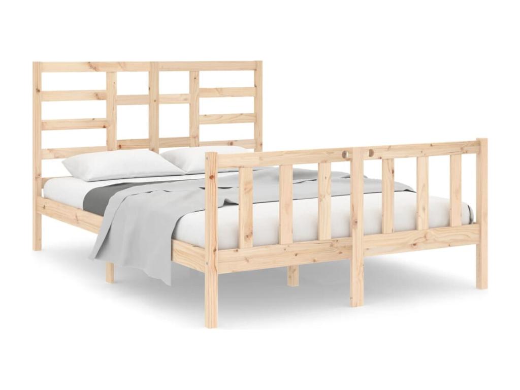 Solid wood bed frame 135x190 cm Double GRUZ05856