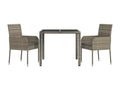 3-piece garden dining set with grey resin wicker cushions IYVG33991