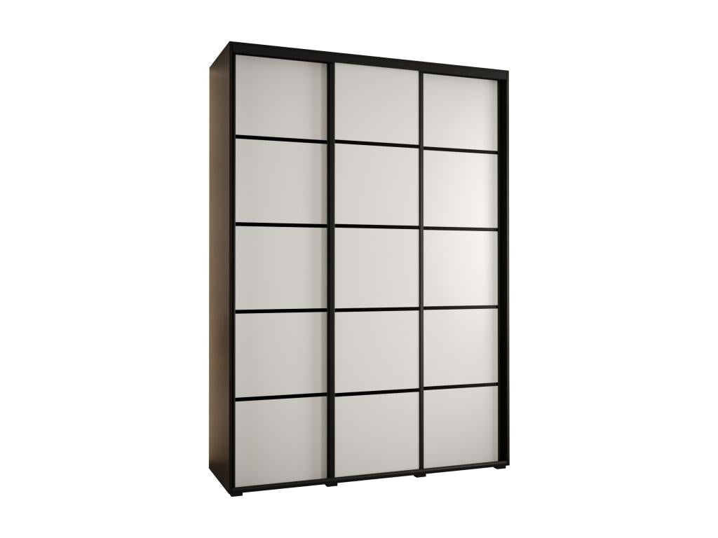 Cosymeub 4 Sliding Door Wardrobe 235.2/180/45 3 Doors Black/White/Black CTNM82539