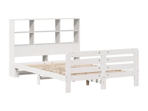 Bed frame without mattress, white, 150x200 cm, solid pine wood, IVIL52637