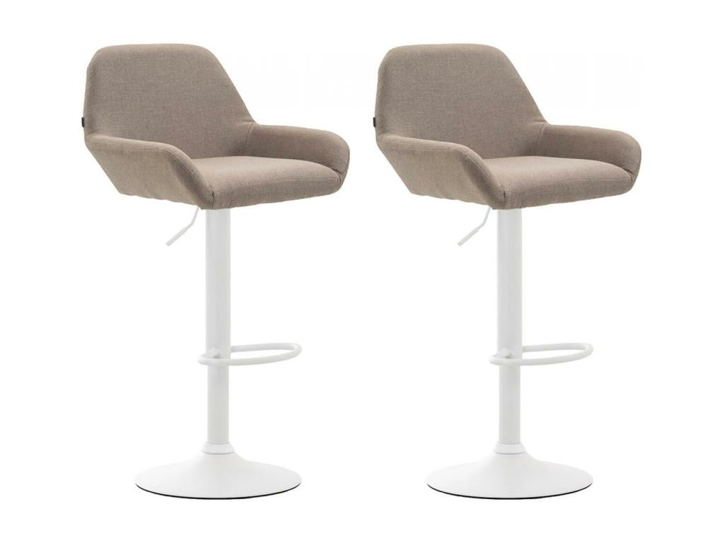 Set of 2 Bar Stools - Fabric / Chrome Metal - Luxameub JEDX97132