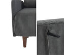 Cosymeub 2-seater Scandinavian corduroy sofa bed - dark wood legs - dark grey - bench seat - reclining backrest GSYZ98456