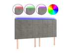 Light Grey LED Headboard 180x5x118/128 cm Velvet IETM30312