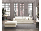 Fixed corduroy sofa with 2 cushions, Luxameub - Dark Grey - 1 seater ottoman GRBR97172