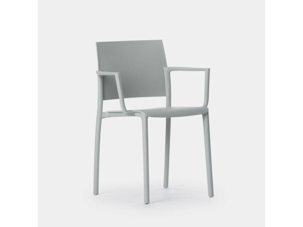 Grey plastic outdoor chair 56x80 cm - Artigeo DUOP15236