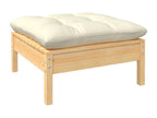 7-piece garden furniture set with cream cushions, solid pine wood JFOW95789