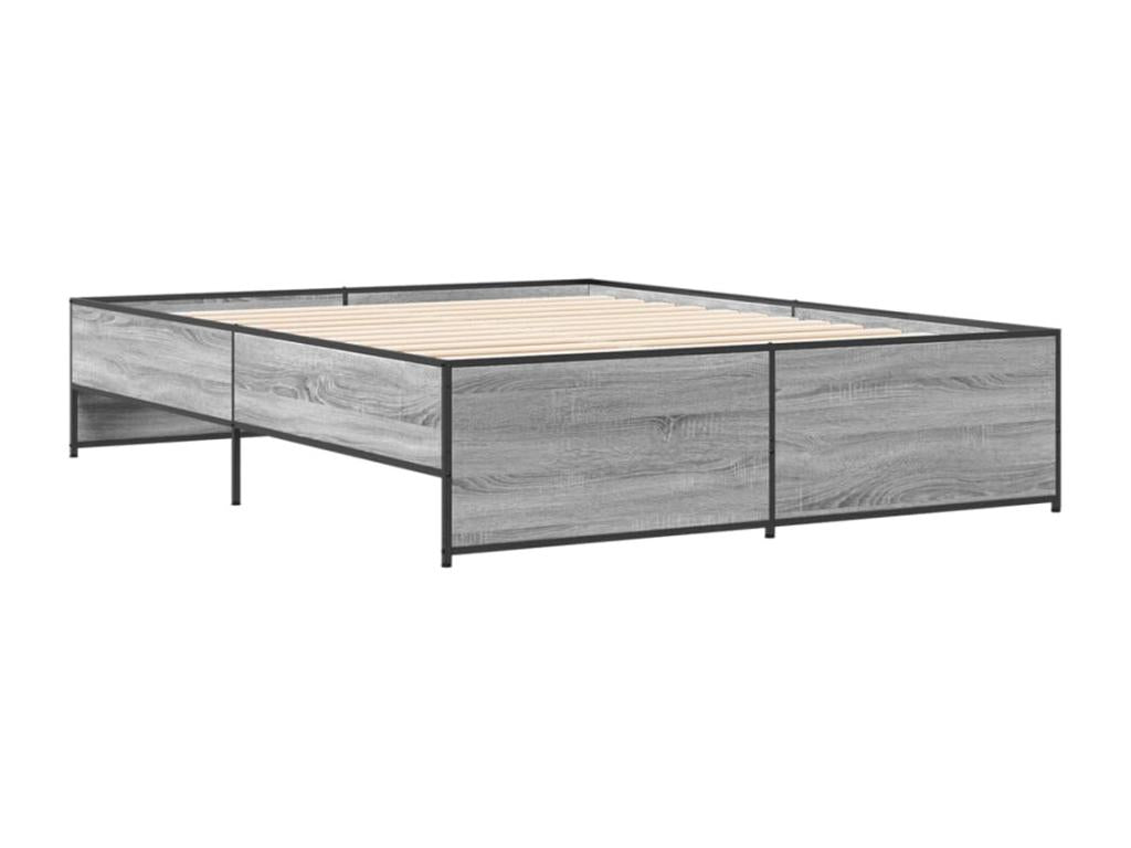 Cosymeub grey bed frame 160x200 cm engineered wood and metal SCUL60016