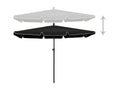 Garden parasol with pole 210x140 cm Black AOHK60535