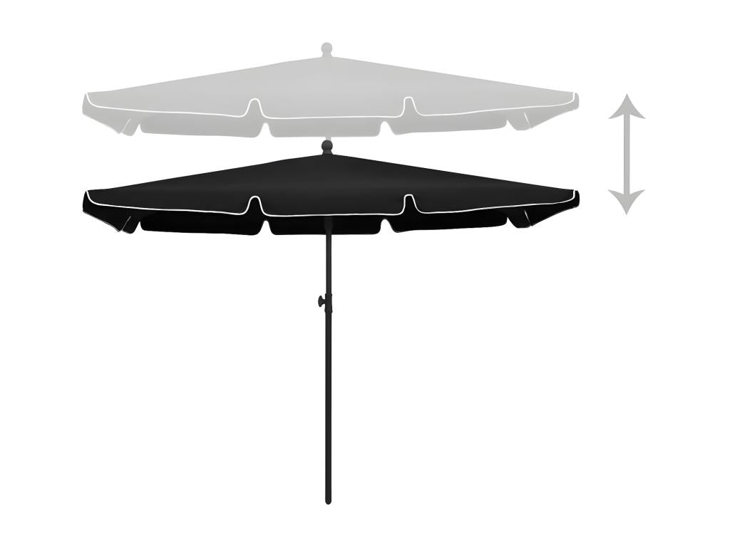Garden parasol with pole 210x140 cm Black AOHK60535