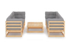 7-piece garden furniture set with cushions, solid pine wood, 39 XOJR15730