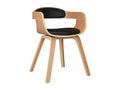 Black dining chair in bent wood and faux leather JTXA62196