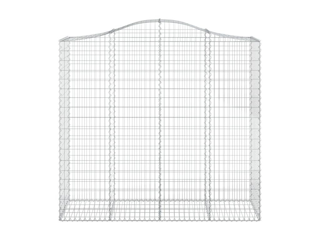 3-piece arched gabion baskets, 200x50x180/200 cm, galvanized iron, IXEV11038