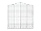 3-piece arched gabion baskets, 200x50x180/200 cm, galvanized iron, IXEV11038