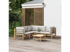 6-piece garden furniture set with light grey cushions Luxameub ZVPL20553