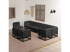 9-piece garden furniture set with cushions, solid pine wood BCHY92699