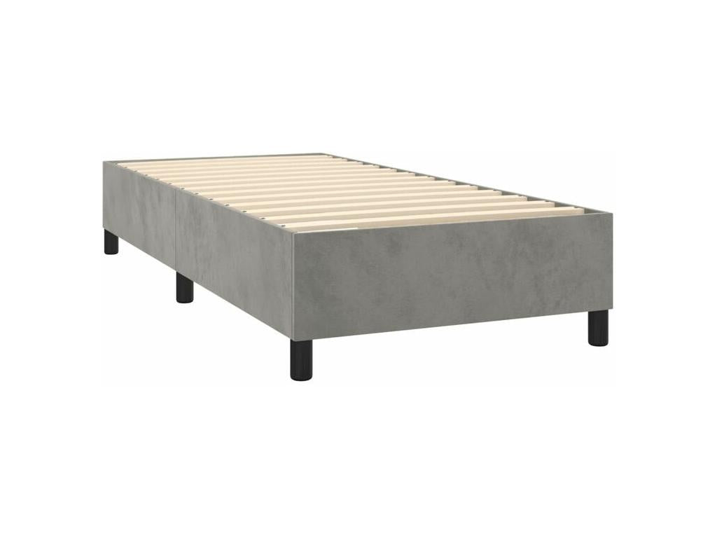 Luxameub bed base with mattress and LED light grey 100x200 ULJW17418