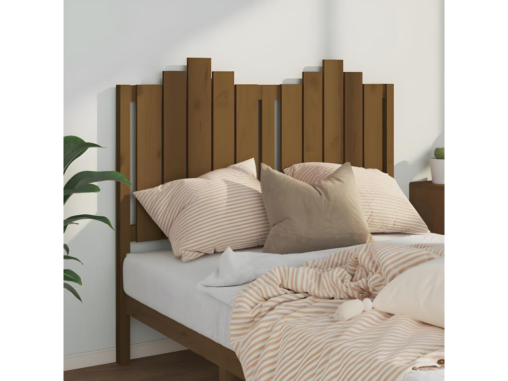 Honey brown headboard 126x4x110 cm Solid pine wood FTTN07349
