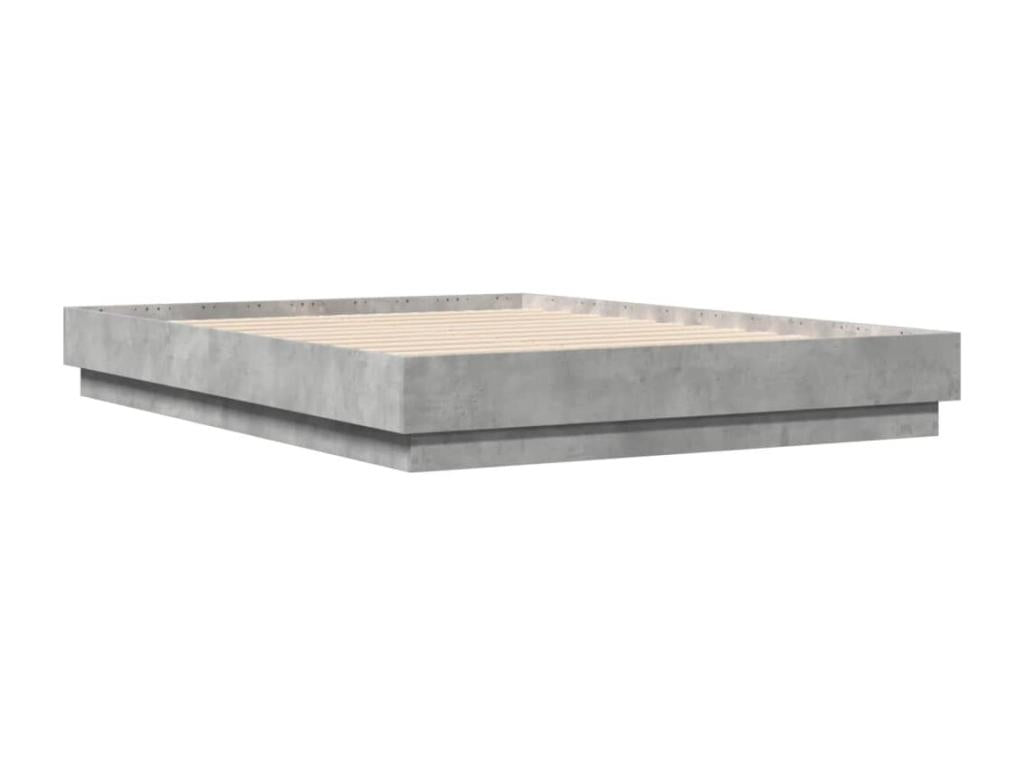 Bed frame without mattress, concrete grey, 135x190 cm FXSE03630