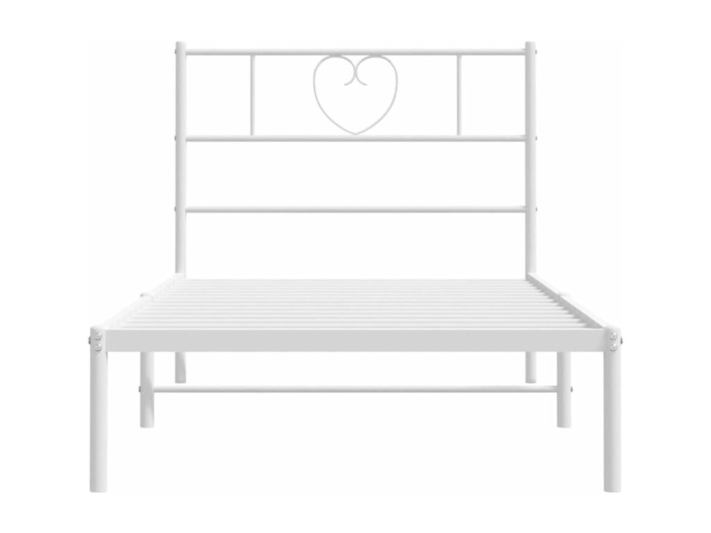 Metal bed frame with white headboard 80x200 cm WMTB66826
