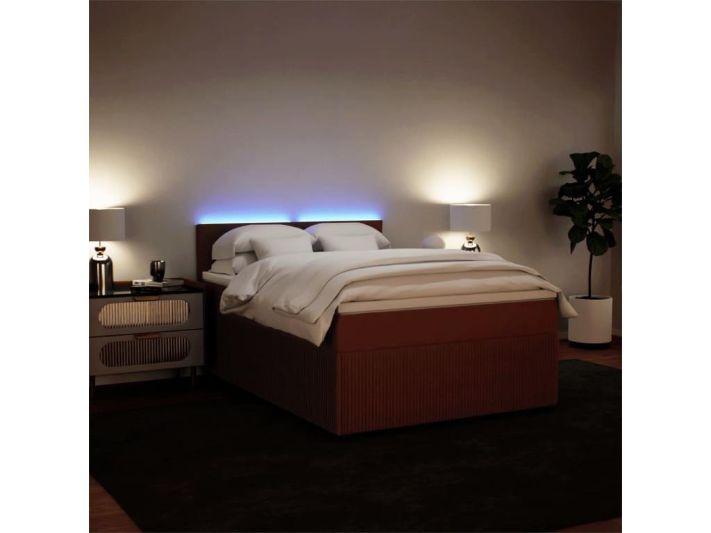 Luxameub bed base with mattress, Pink, 140x190 cm, Velvet, VXSW42230