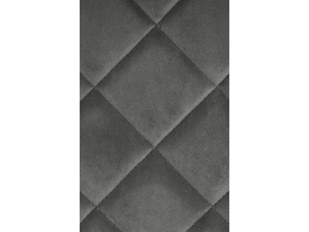 Dining chair - Velvet / Matte black metal - Grey - Springs AFFZ88701