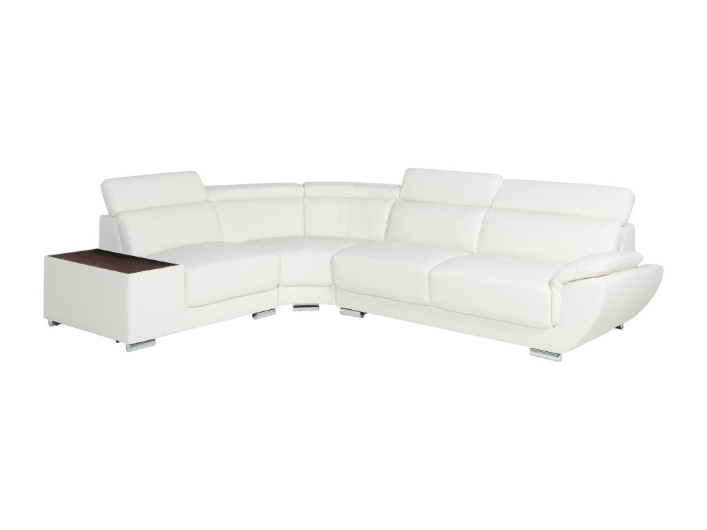 Luxameub Leather Corner Sofa - White - Left Corner XDUJ39307
