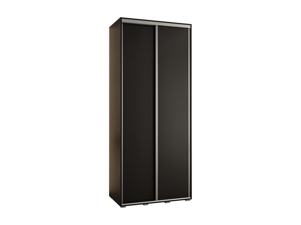 Cosymeub 1 Sliding Door Wardrobe 235.2/110/60 2 Doors Black/Black/Silver ZPEU84102