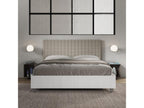 Storage bed 160x200 white ash frame faux leather headboard Luxameub PINPAI LKQL51956
