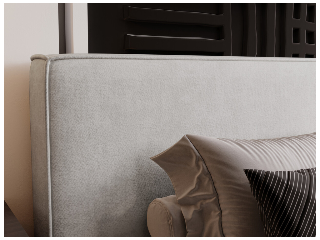 Upholstered bed with storage - 120x200 - double bed - velvet - light grey - Luxameub KOSB37795