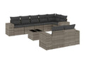 9-piece garden furniture set with grey resin wicker cushions RSGE63707