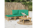 3-piece garden furniture set with green cushions Luxameub KKSR03673