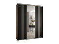 Luxameub 7 Sliding Door Wardrobe 235.2/200/60 3 Doors Black/Black/Silver GRNU95706