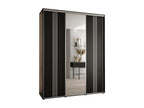 Luxameub 7 Sliding Door Wardrobe 235.2/200/60 3 Doors Black/Black/Silver GRNU95706