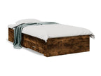 Bed frame with drawers, without mattress, smoked oak, 90x200 cm, IDDQ67236