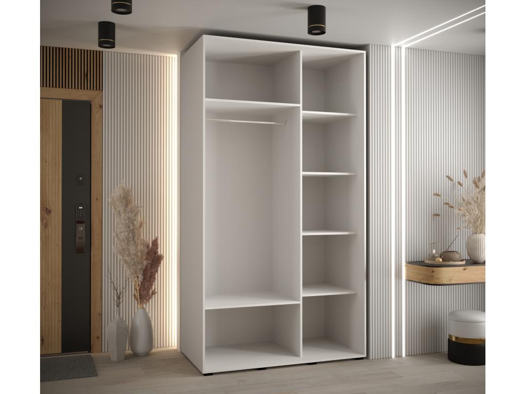 Luxameub 4 Sliding Door Wardrobe 235.2/140/60 2 Doors White/White/Black ZAQP28544