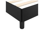 Bed frame with headboard, black, 140x190 cm, faux leather, EFTS42499