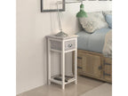 Bedside table with 1 drawer, grey and white, GOQS33452