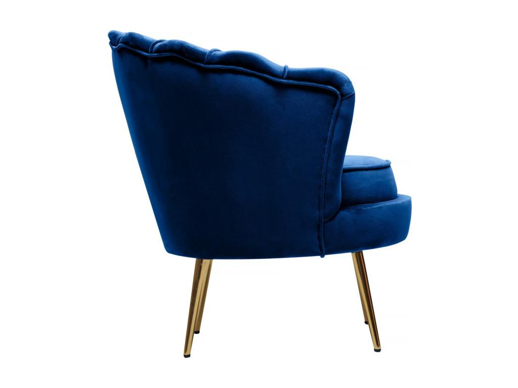 Luxameub velvet armchair - 70x73x76 cm - Blue VWCU62361