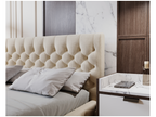 Luxameub Elira 160x200 cm Adult Bed with Storage - Upholstered Double Bed with Headboard - Velvet Beige Luxameub Velvet 2201 KPWW02211