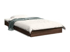 Brown oak bed frame 100x200 cm engineered wood RFSJ66031