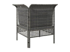 Garden corner sofa with grey cushion, resin wicker ETGJ85217